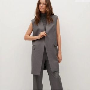 NWT Mango Gray WaistCoat with Pockets